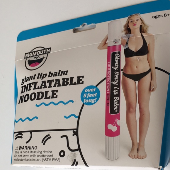 POOL TOY inflatable 5 ft lip Balm floating noodle